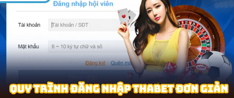 Điền thông tin để đăng nhập Thabet