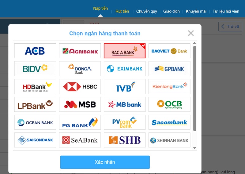 Quét mã QR nạp tiền vào nhà cái cực nhanh