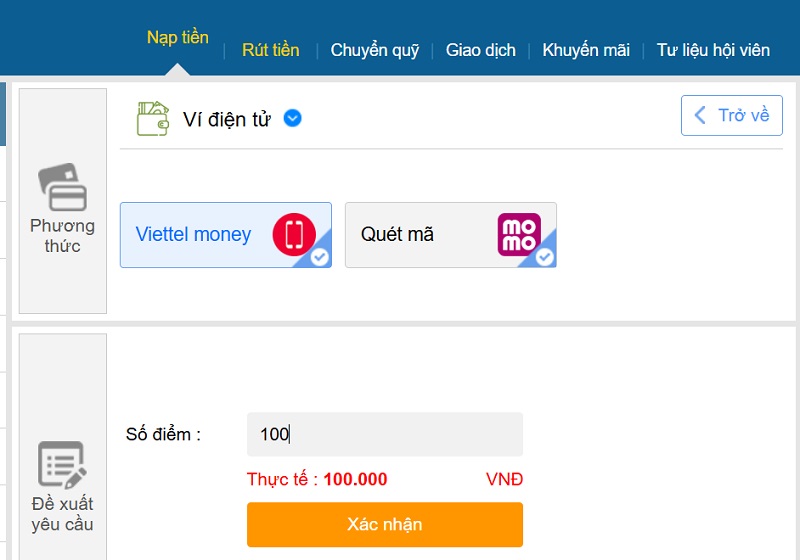Nạp tiền tại Thabet qua ví điện tử an toàn tuyệt đối