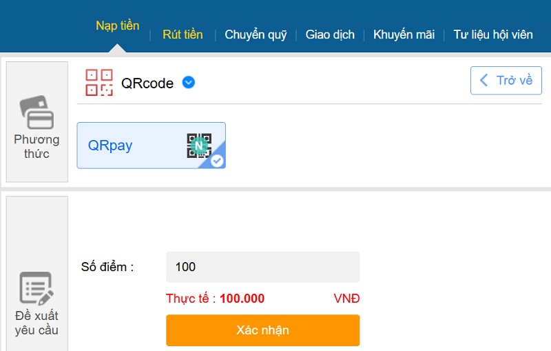 Nạp tiền QRPay đơn giản, phù hợp cho giới trẻ